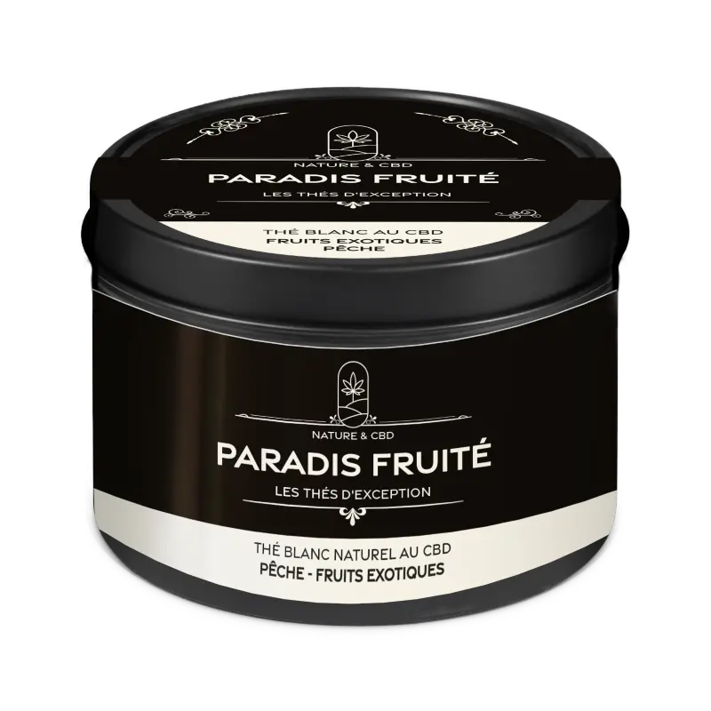 Thé Blanc au CBD Paradis Fruité - Thés d'exception - Pêche Fruit de la Passion