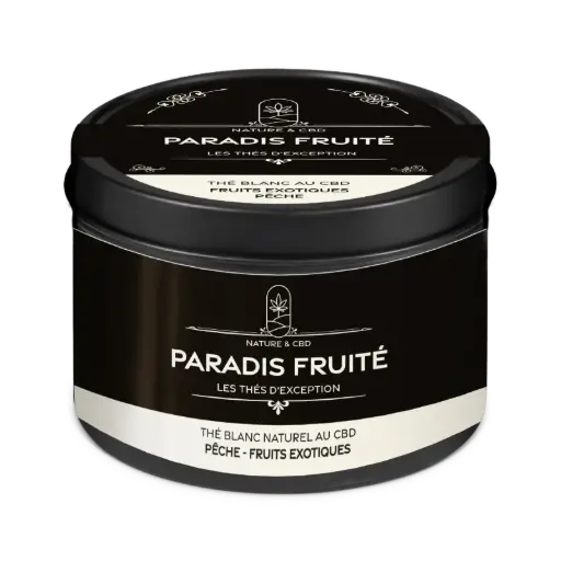 Thé Blanc au CBD Paradis Fruité - Thés d'exception - Pêche Fruit de la Passion